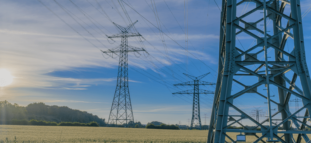 Image of power lines as part of the energy grid.